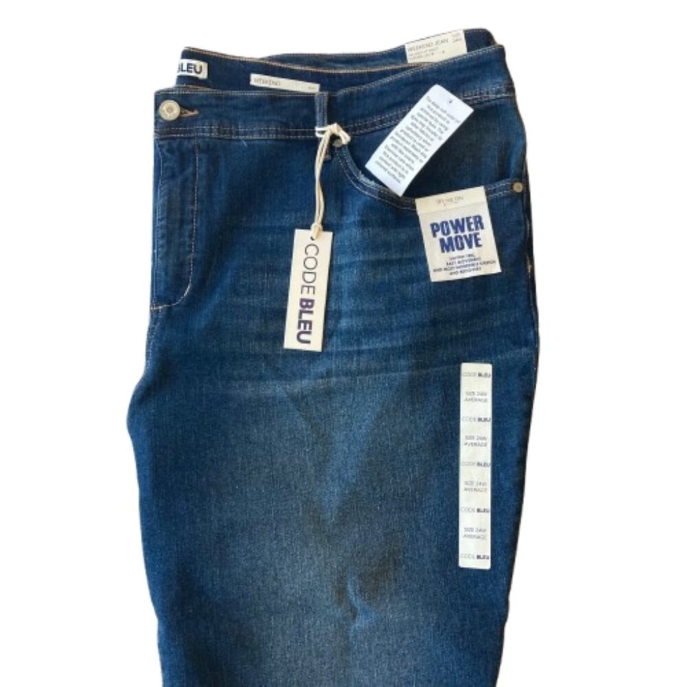 Code Bleu Weekend Relaxed Tapered Leg Cropped Jeans Women's Plus 24W Blue NWT